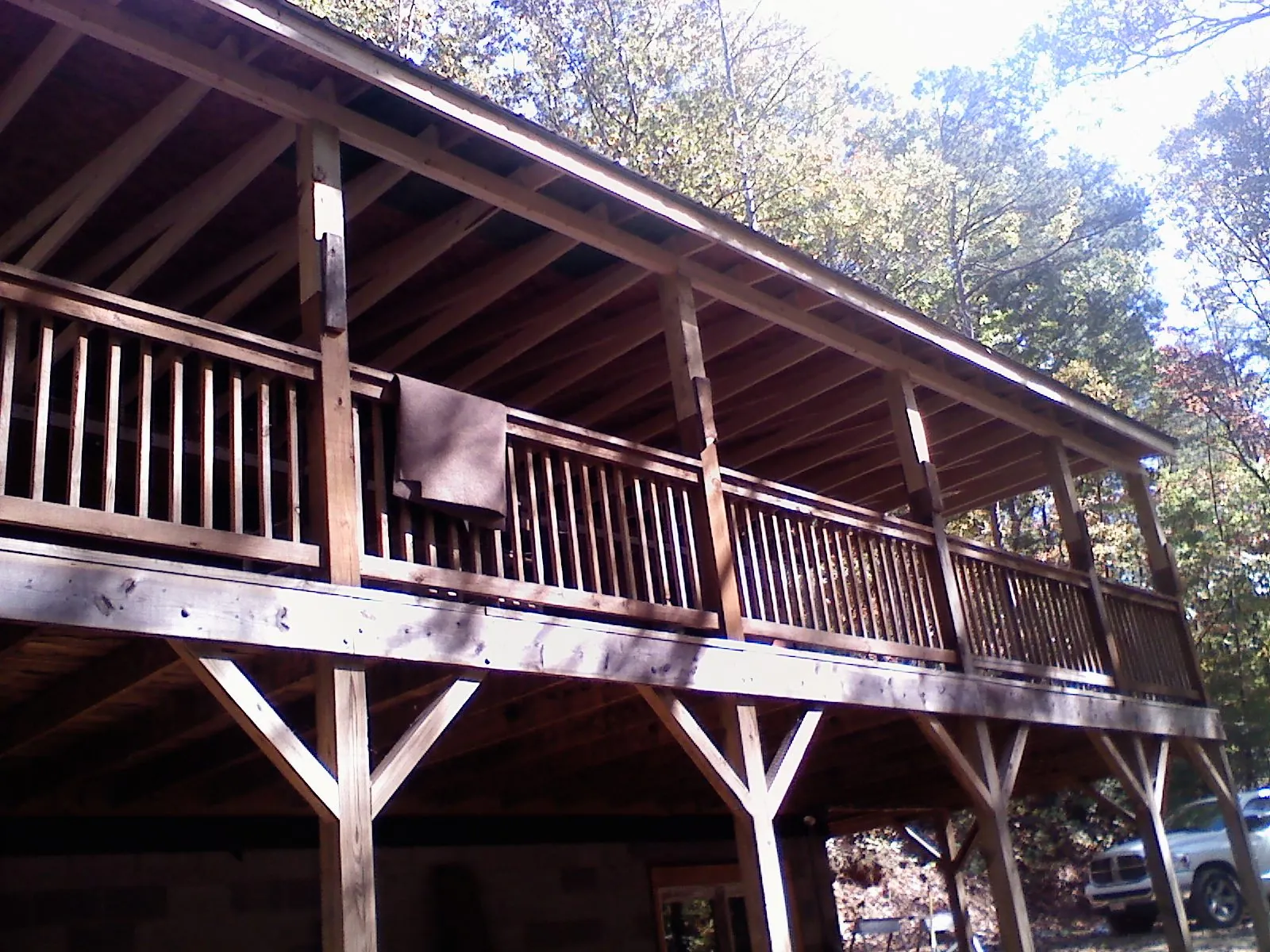 Timber framing under a new elevated porch and deck — Roof Leak Repair in Schaefferstown by Roofing Brothers